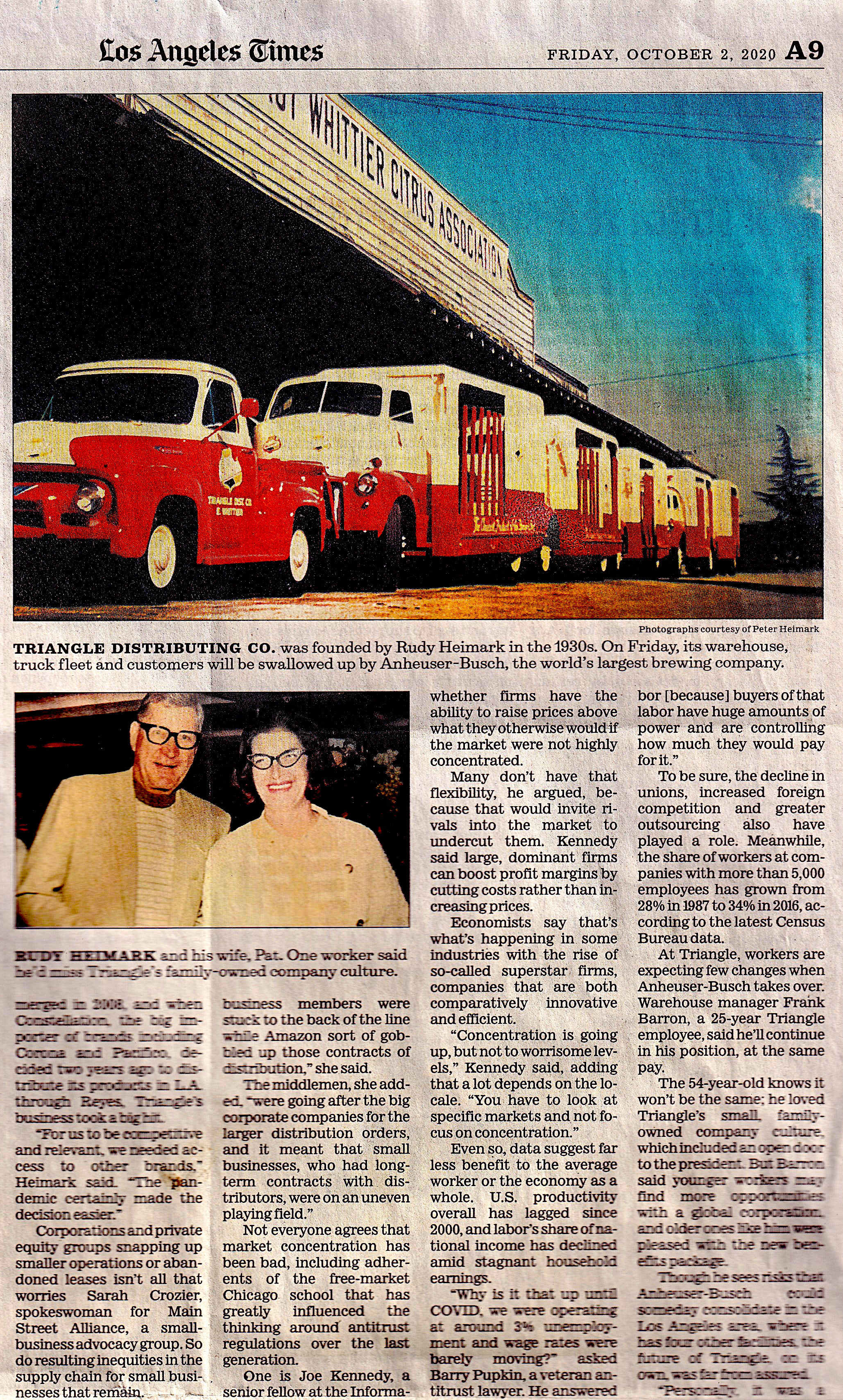 LA Times Article about Rudy Heimark