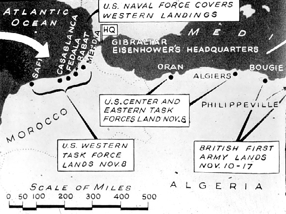 Operation Torch invasion map