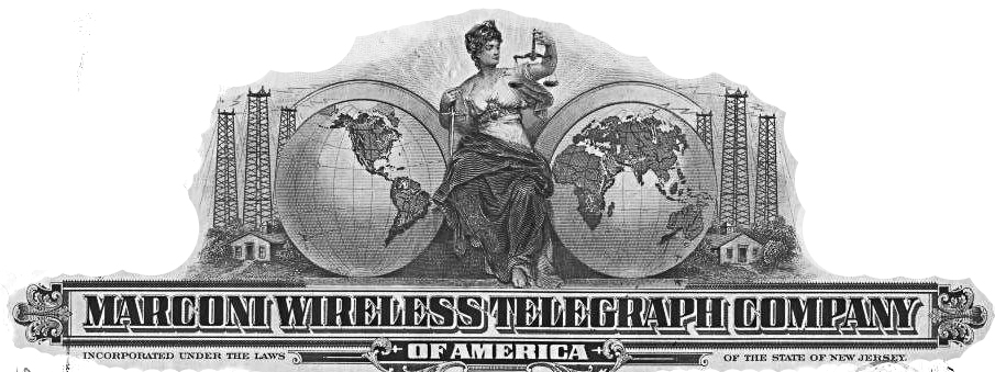 American Marconi Logo stock certificate