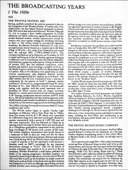 The Establishment of Britian's First Radio Broadcast Transmitter